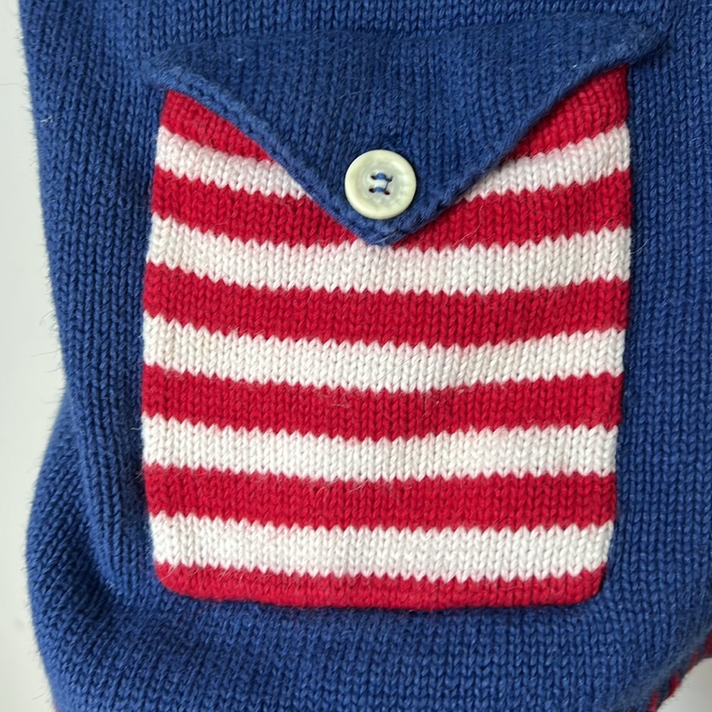 Thyme Nautical Patriotic Knit Cardigan - Red, White, and Blue 4th  Sz L ⚫️ - Picture 4 of 8